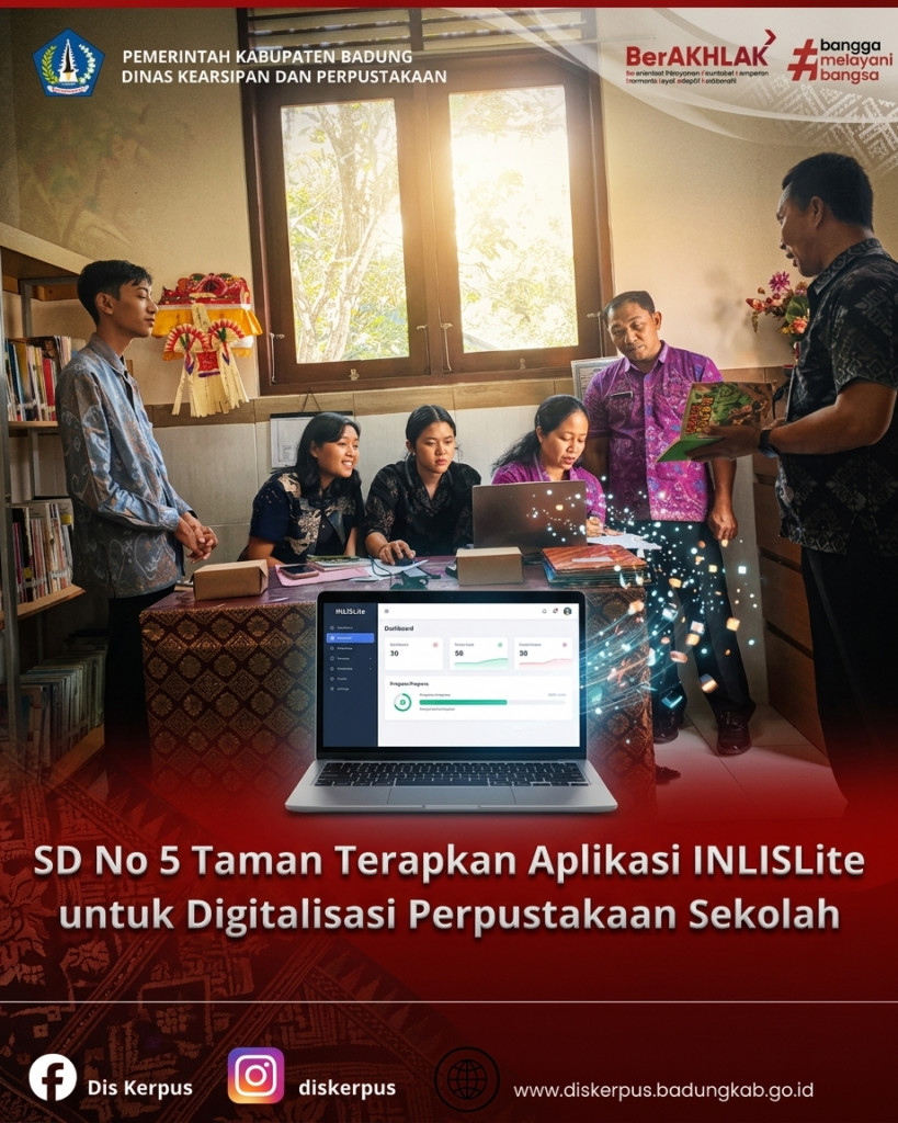 SD No 5 Taman Terapkan Aplikasi INLISLite untuk Digitalisasi Perpustakaan Sekolah